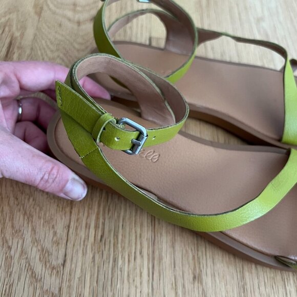 Madewell The Mabel Strappy Leather Sandals Citrus Lime Women's Size 6.5 - Picture 6 of 10